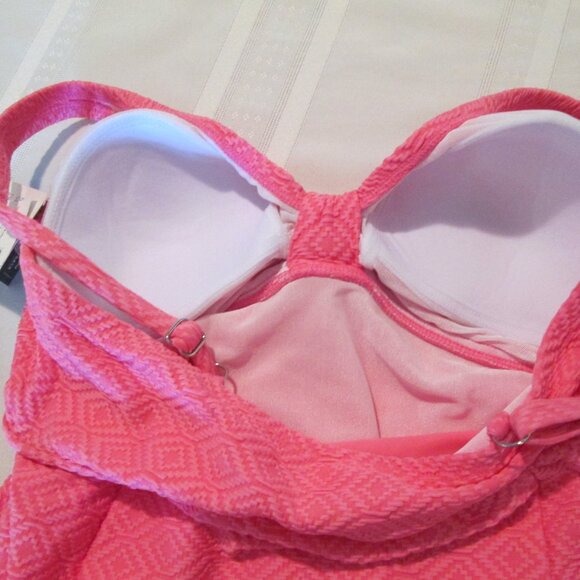 Swim Solutions Textured Tie-Front Swimdress NWT Sz 10 - Picture 8 of 11